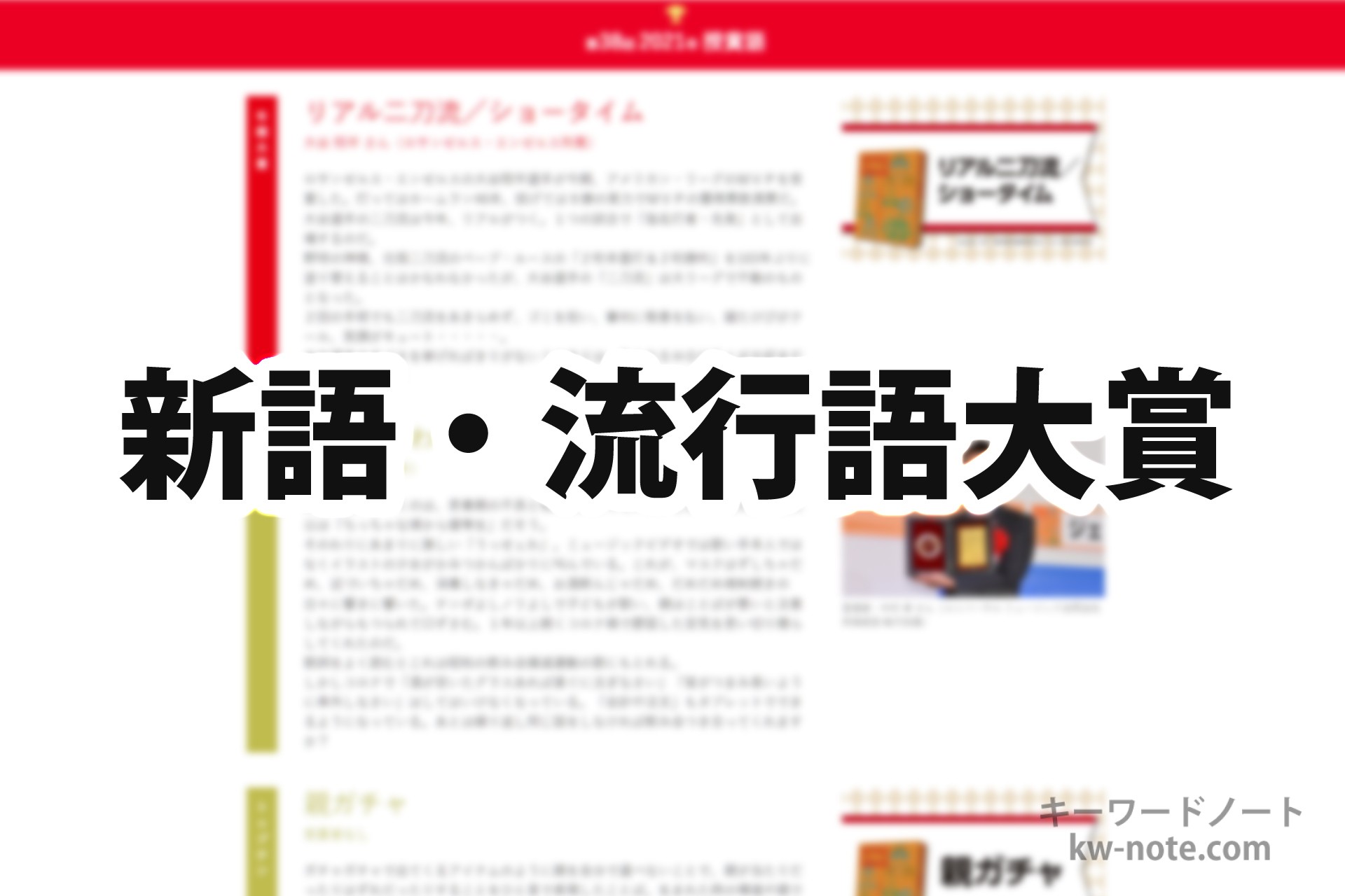 新語・流行語大賞の一覧と解説