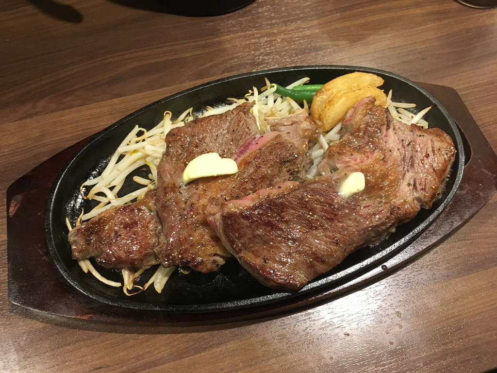 プレミアムチャックアイステーキ 1ポンド(タケル 上野店 2017年5月)