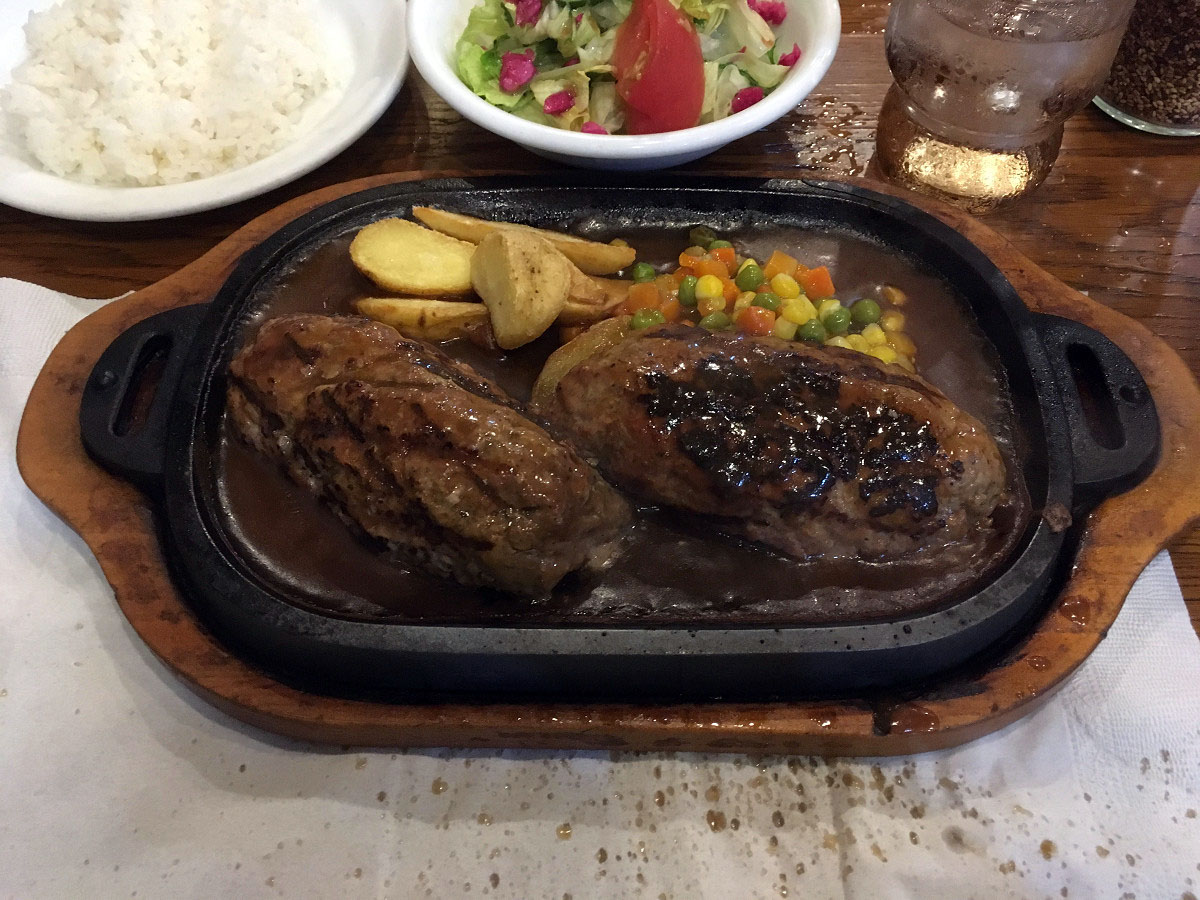 アルカサール牧場 五反田店「Eセット 炭焼ハンバーグ」(2017年7月)