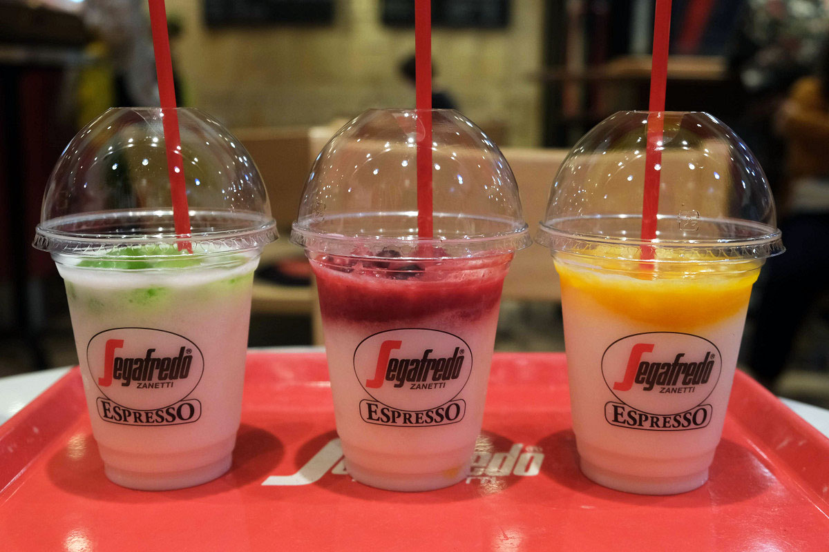 キウイヨーグルトグラニータ、ベリーヨーグルトグラニータ、マンゴーヨーグルトグラニータ