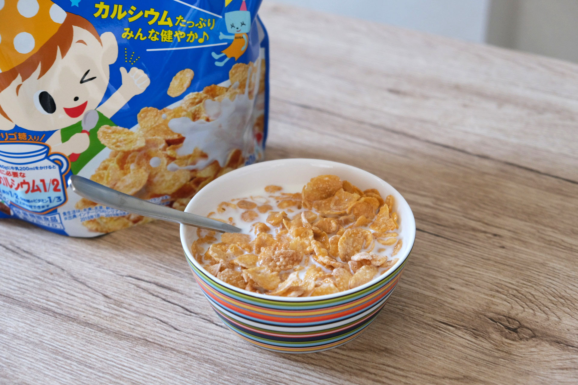 1食分のシスコーンに200gの牛乳をプラス