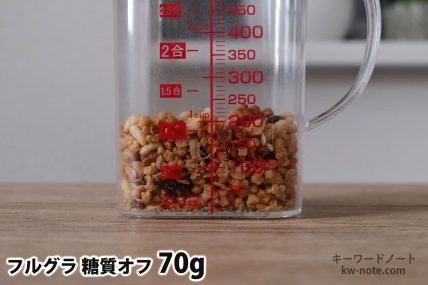 フルグラ糖質オフ70gの分量