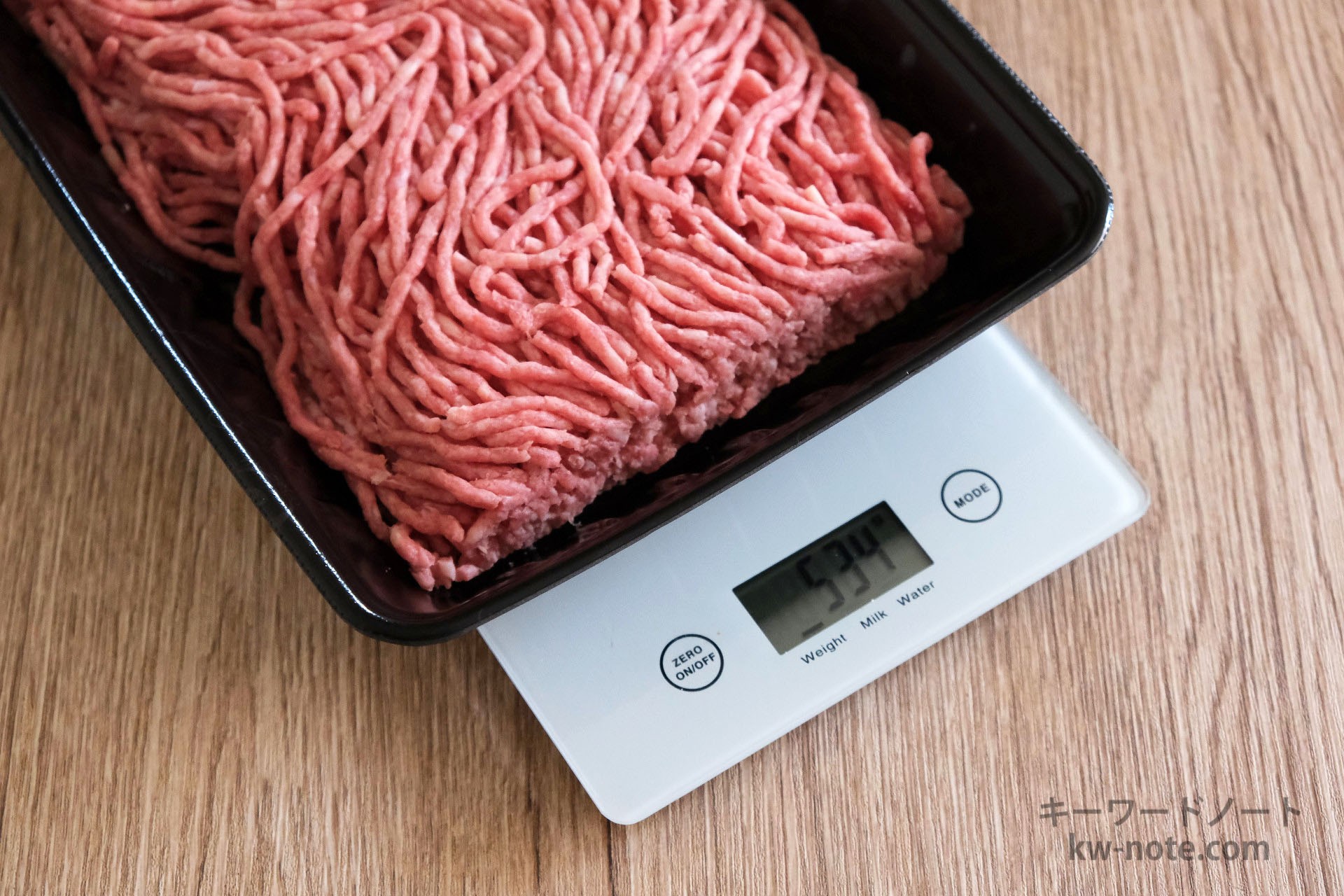 ひき肉のグラムごとの見た目の量と栄養成分