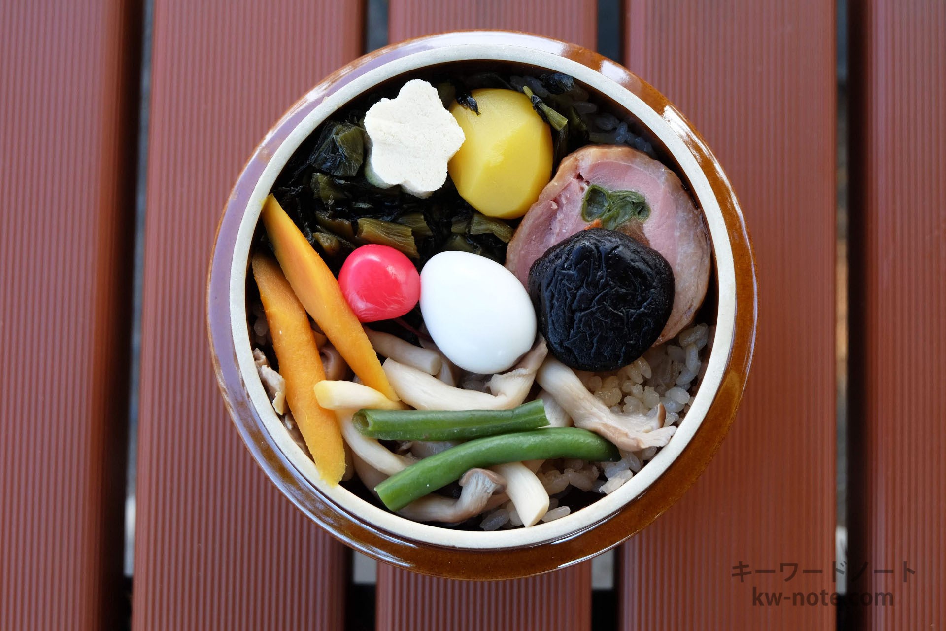 上から見た安曇野釜めし