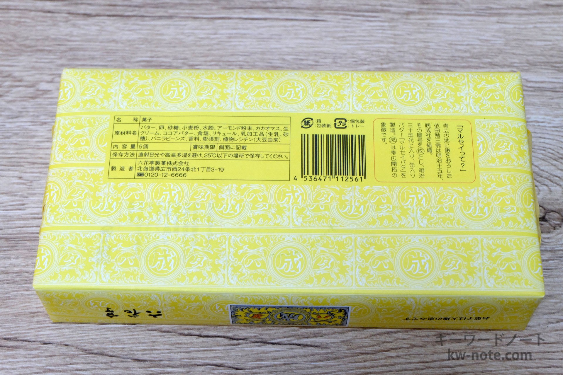 パッケージ裏面